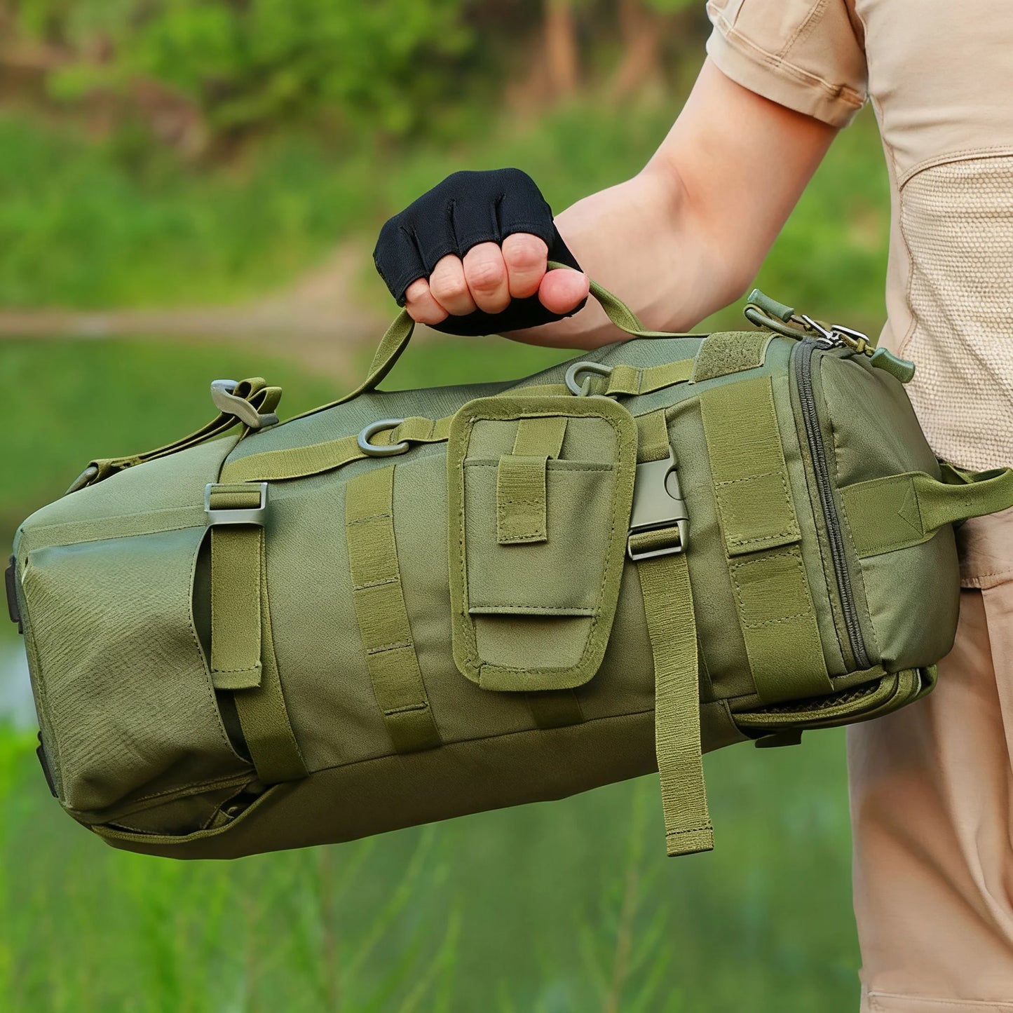 Fishing Backpack Tackle Bag | Waterproof Storage Pack with Rod Holders | Outdoor Gear Bag