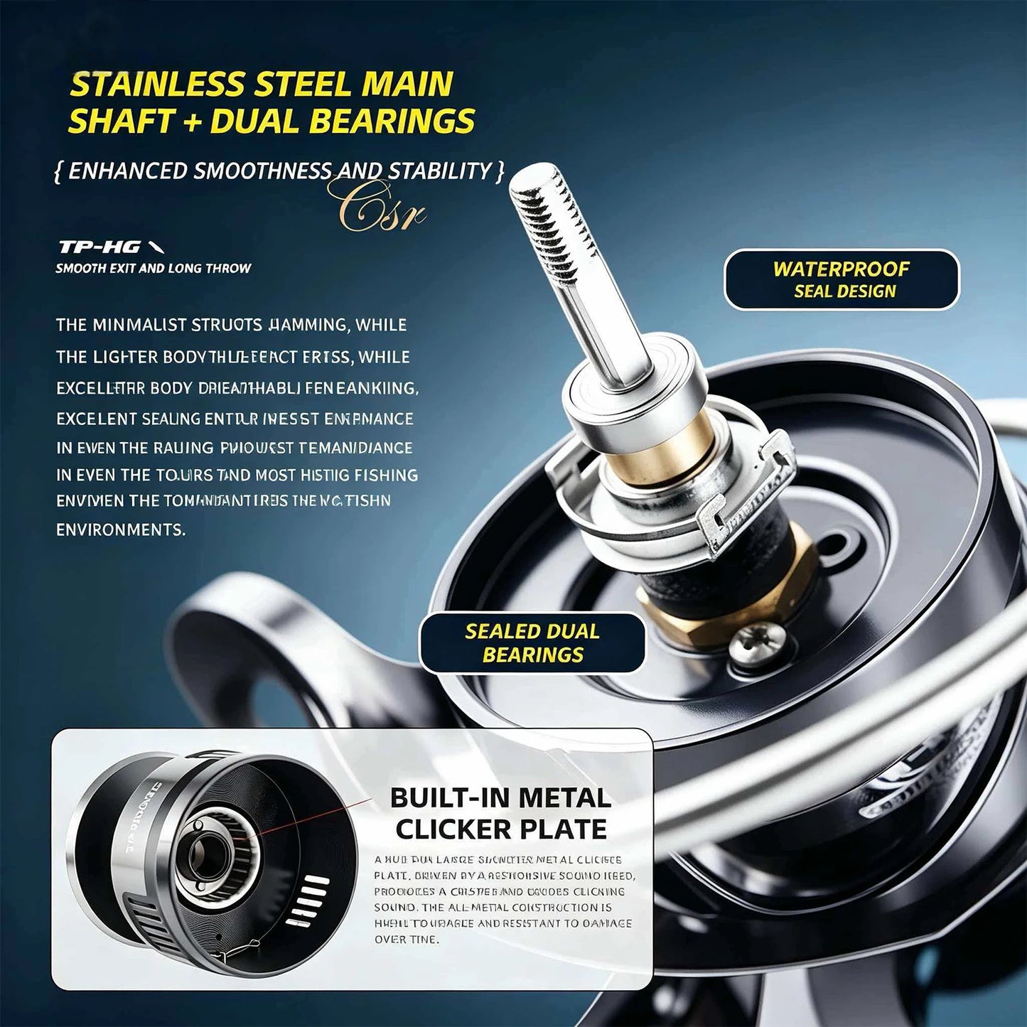 Mavllos TP-HG Spinning Reel | 9+1BB | Up to 19kg Drag | Saltwater Fishing Reel (1000–7000)