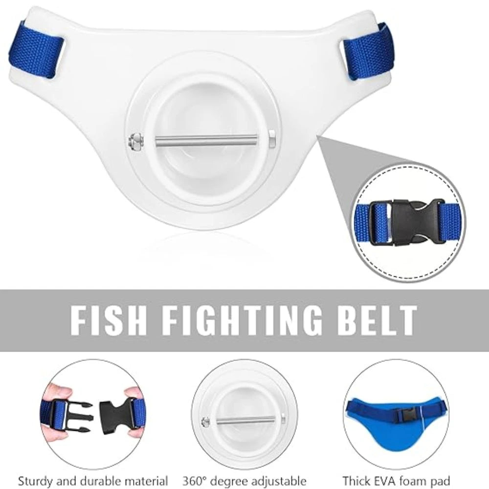 360° Adjustable Fishing Rod Belt | Gimbal Assist Waist Belt | 2.3” Inner Diameter