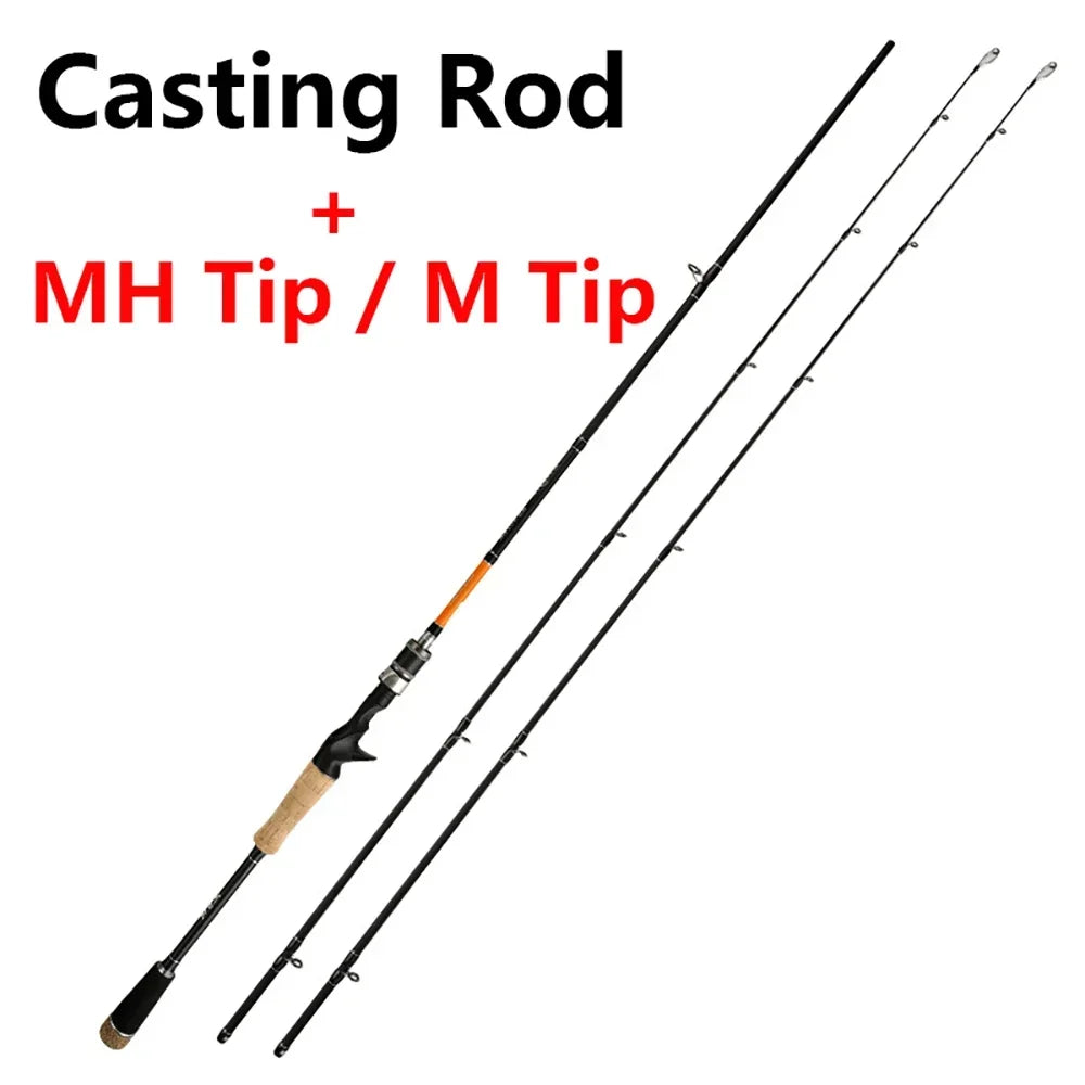 2-Section Carbon Spinning & Casting Rod – Dual Tips (M / MH Power)
