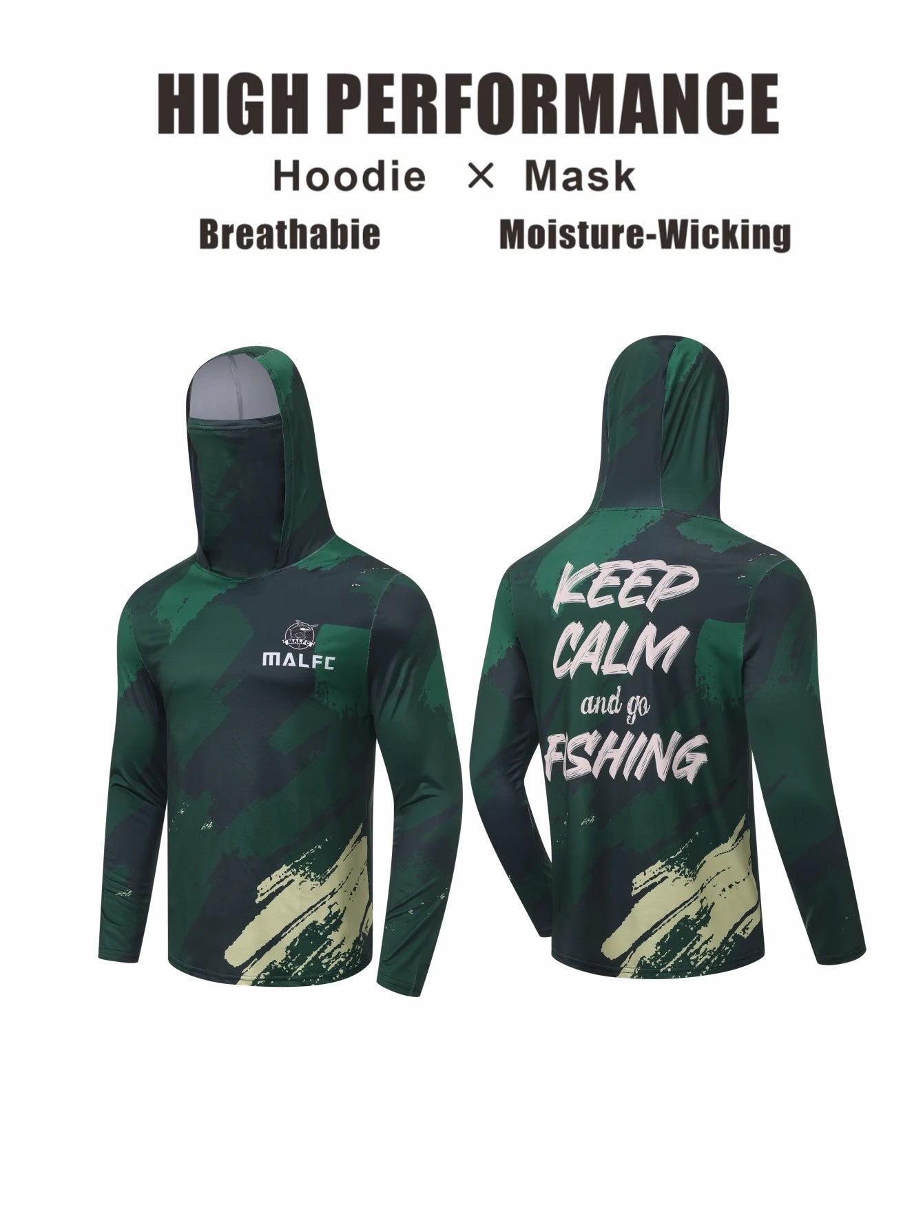 MALFC Hooded Fishing Shirt | UPF UV Protection | Long Sleeve Fishing Apparel