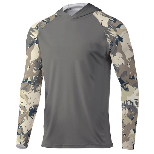 Men’s Camouflage Fishing Hoodie | UPF50+ Long Sleeve Sun Protection Fishing Shirt