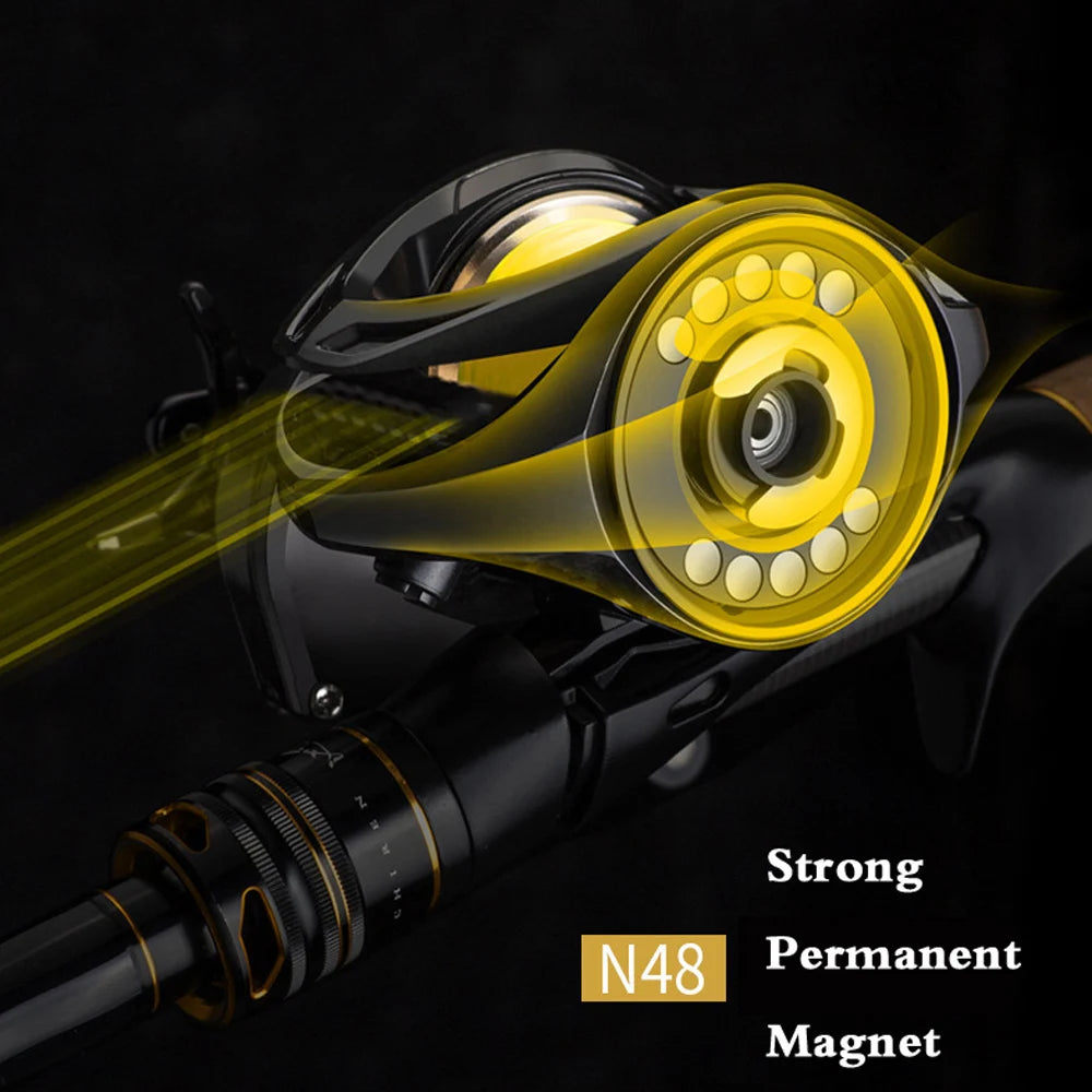 All-Metal Baitcasting Reel | 16KG Max Drag | 6.3:1 Gear Ratio | Power Handle & Ball Grip | 6+1BB Saltwater Reel
