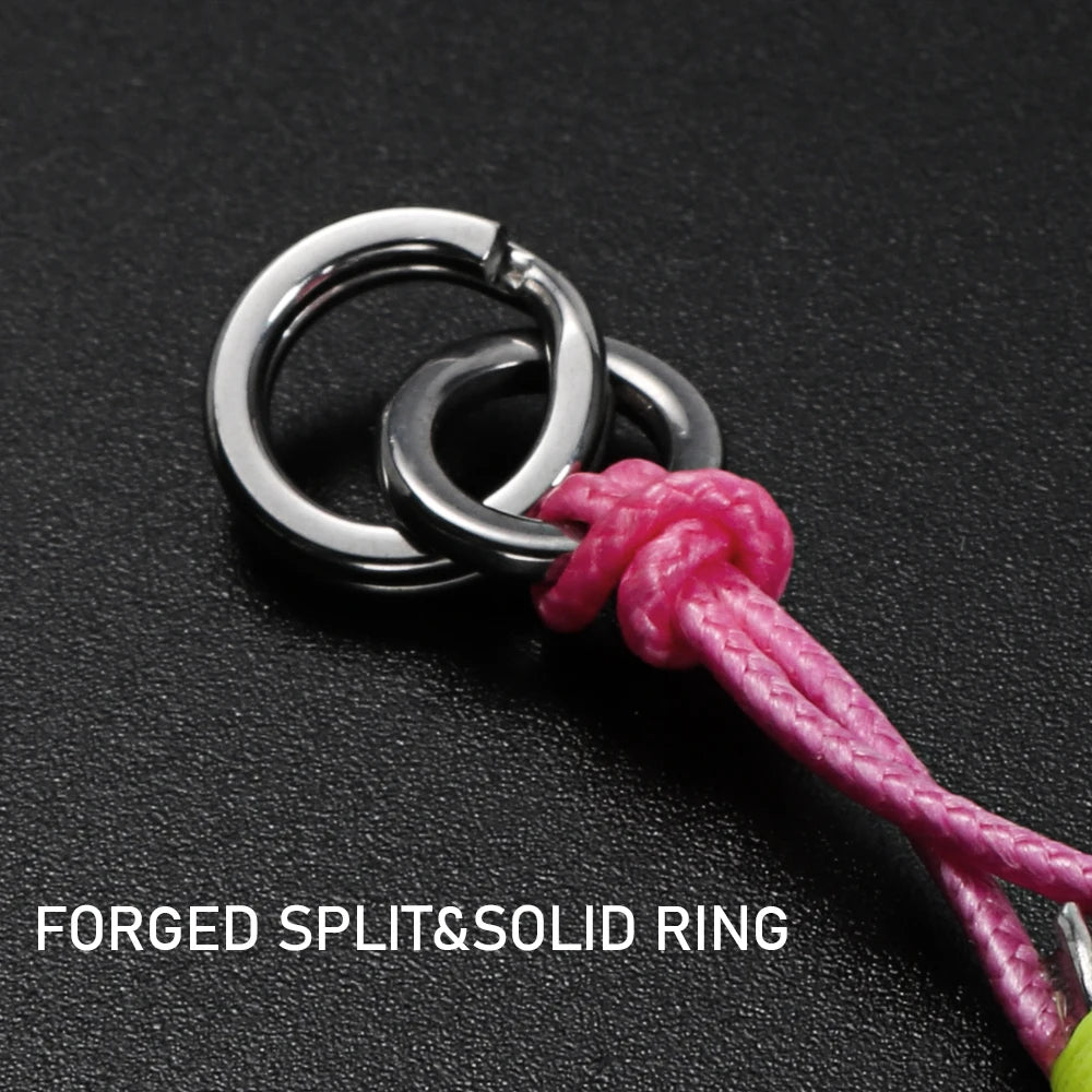 10 Pcs Double-Barbed Feathered Assist Hooks – Twin Jigging Hooks (Sizes 20# & 22#)