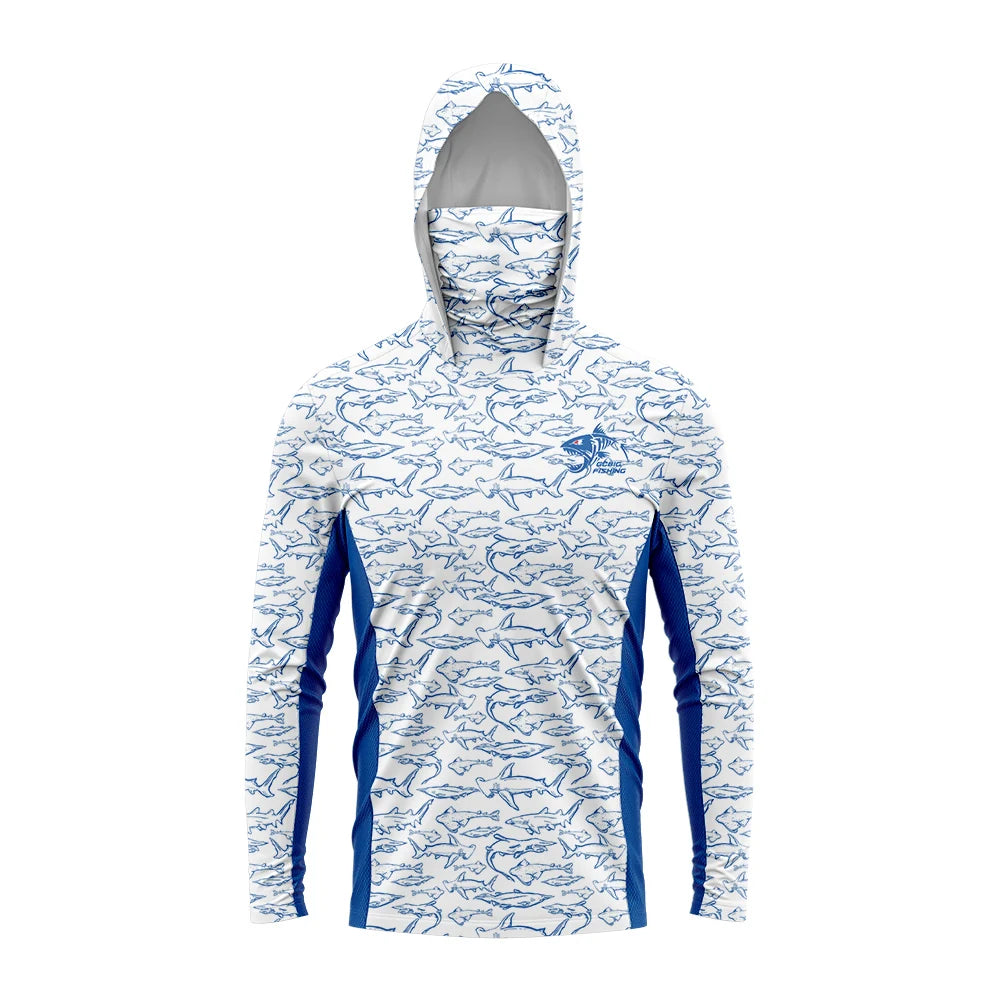 Fishing Hoodie with Built-In Mask – UPF 50+ Sun Protection, Quick-Dry & Breathable Fabric