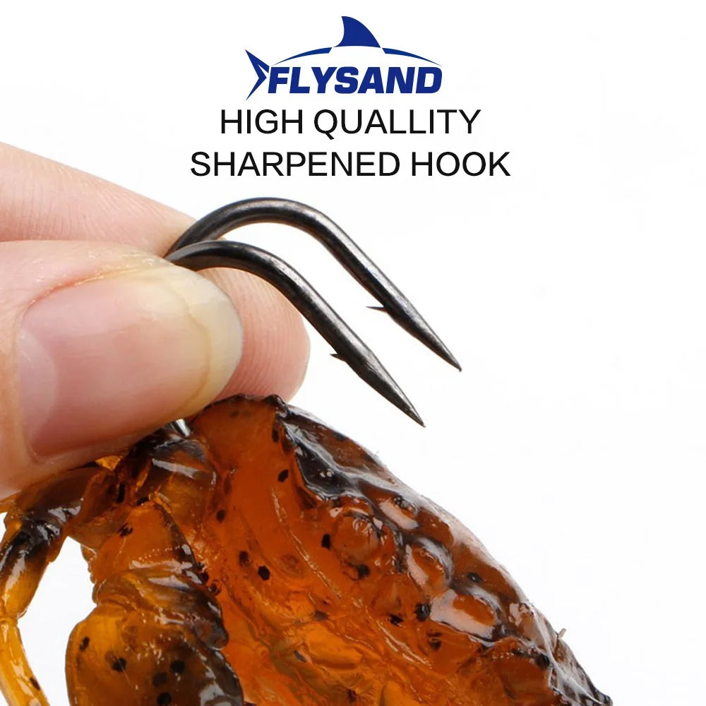 FLYSAND Bionic Crab Soft Lure | Silicone 3D Crab Bait with Hook | 1pc Jig Head Lure