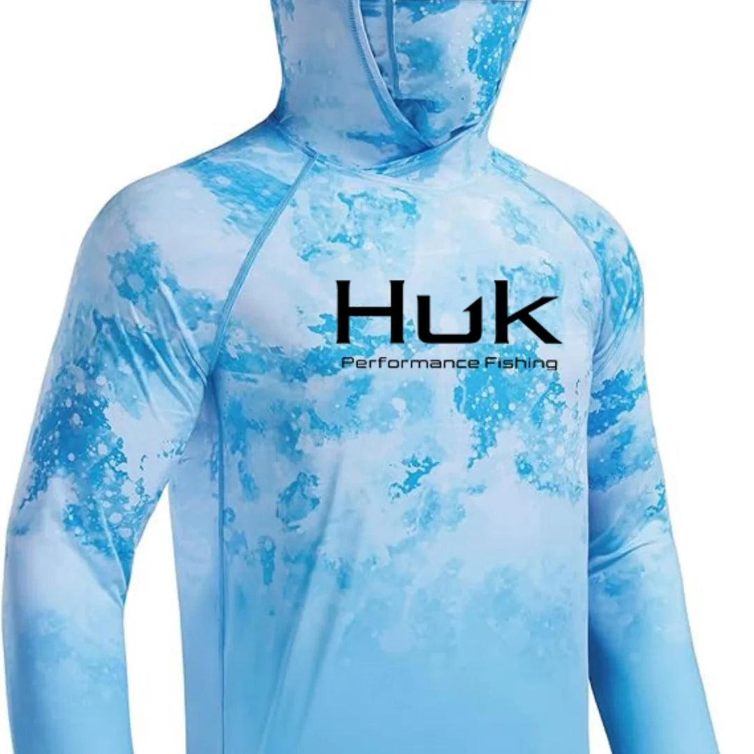 HUK Men’s Long Sleeve Camo Fishing Hoodie – UPF 50+ Sun Protection, Quick-Dry & Breathable