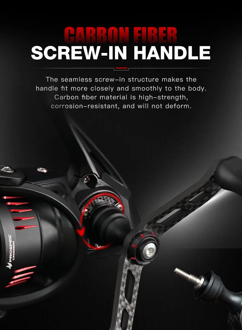 Seasir P-Series Prospec Carbon Fiber Spinning Reel – 9 Bearings, 6.2:1 Gear Ratio (2000 & 3000 Sizes)