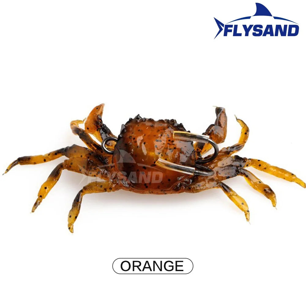 FLYSAND Bionic Crab Soft Lure | Silicone 3D Crab Bait with Hook | 1pc Jig Head Lure