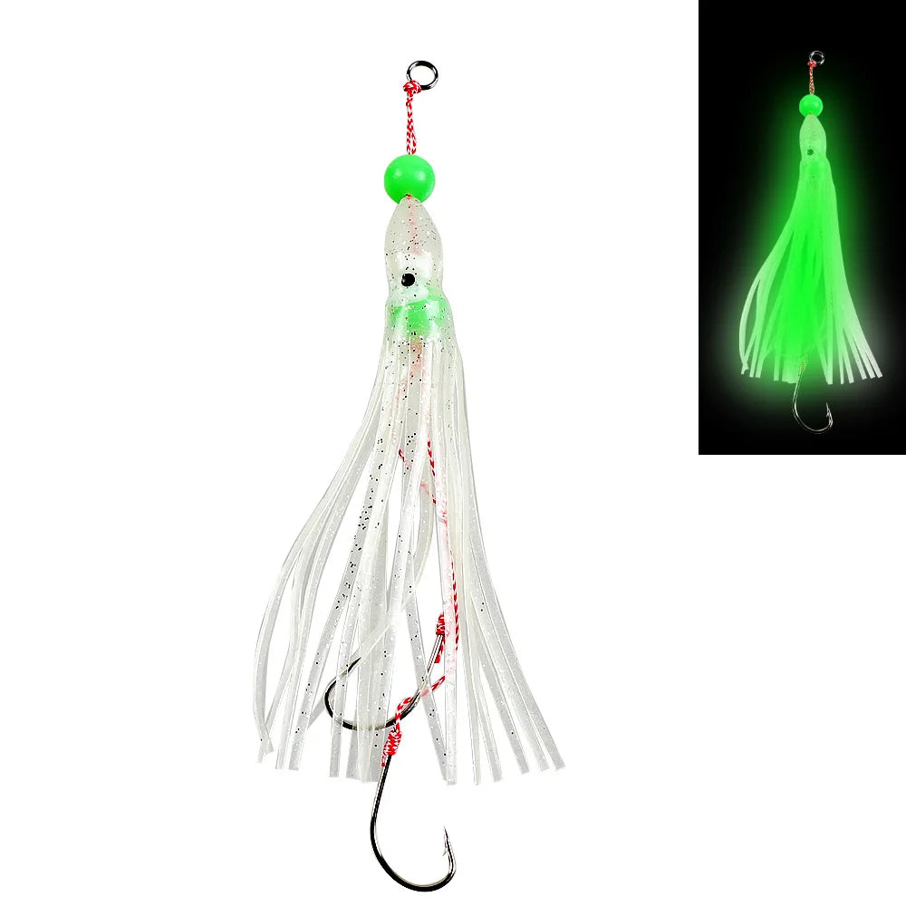 12cm Squid Jig Lure | 10g Octopus Skirt Bait with Double Hook | Saltwater Fishing Lure