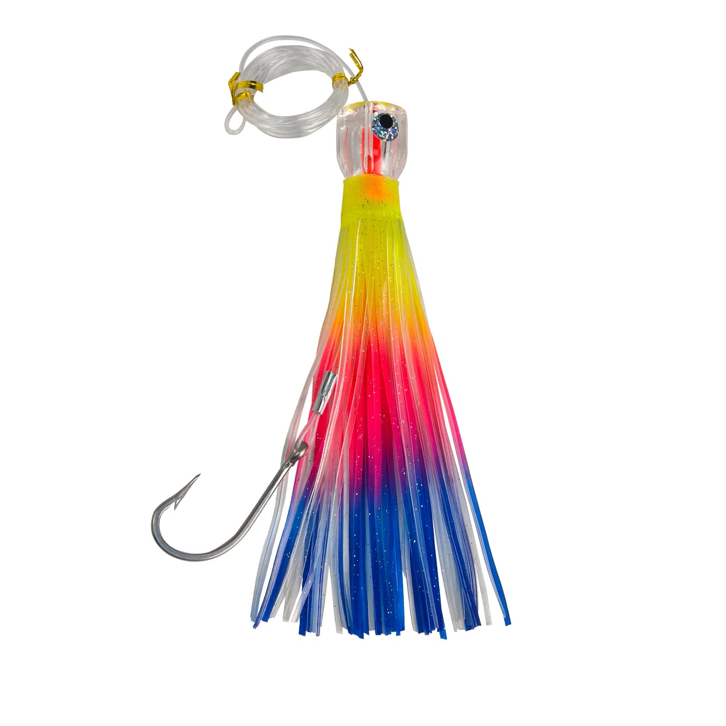 Acrylic Cup Head Jet Hole Trolling Lure | Pre-Rigged 8/0 Hook | Offshore Saltwater Lure for Marlin, Tuna & Wahoo