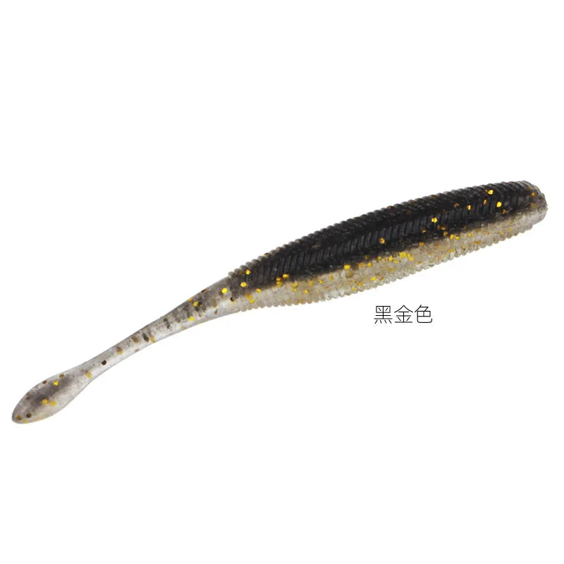 10pcs Stick Worm Soft Plastic Lures | 75mm / 90mm / 110mm Salted Straight Tail Soft Baits