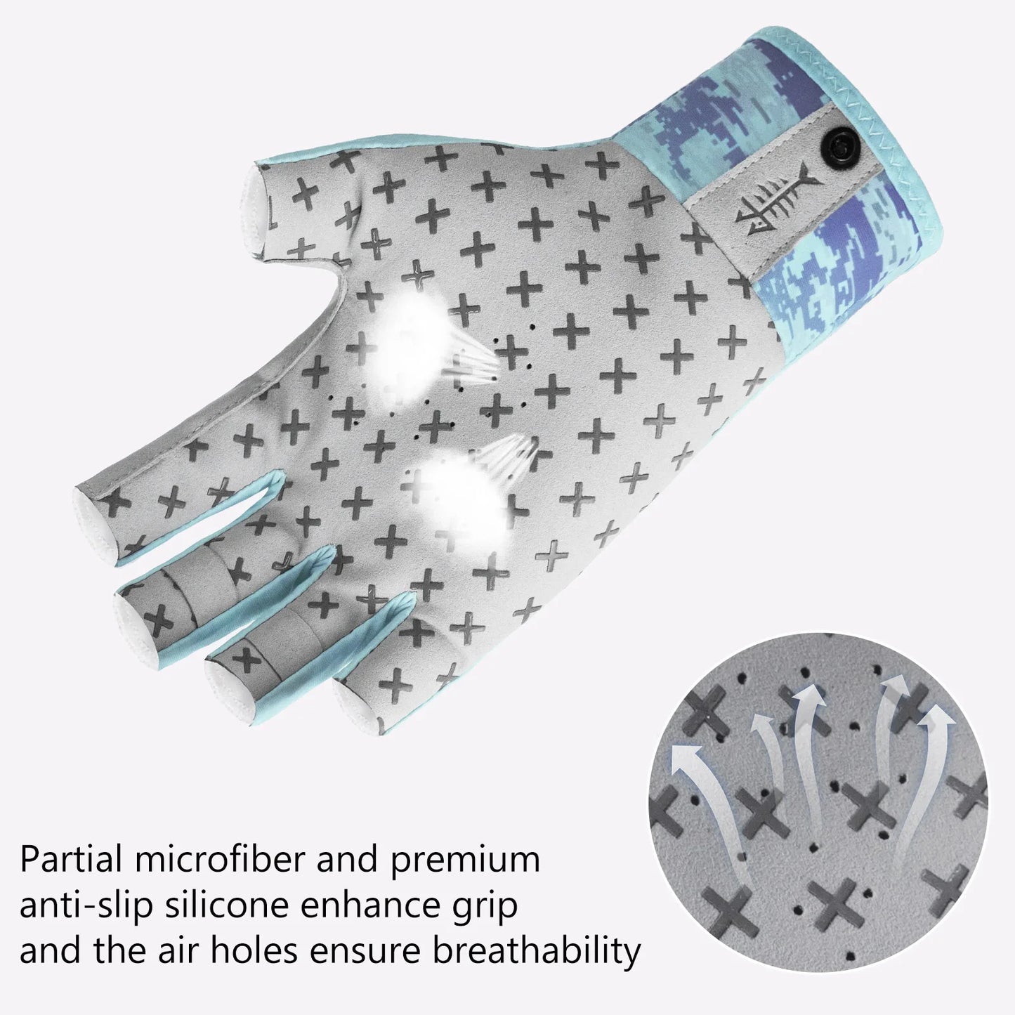 BASSDASH 3/4 Finger UPF 50+ Sun Gloves – Breathable & Anti-Slip