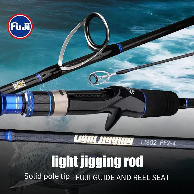ROLLFISH Premium 2-Section Carbon Fiber Jigging Rod – Fast Action with Fuji Guides & Reel Seat