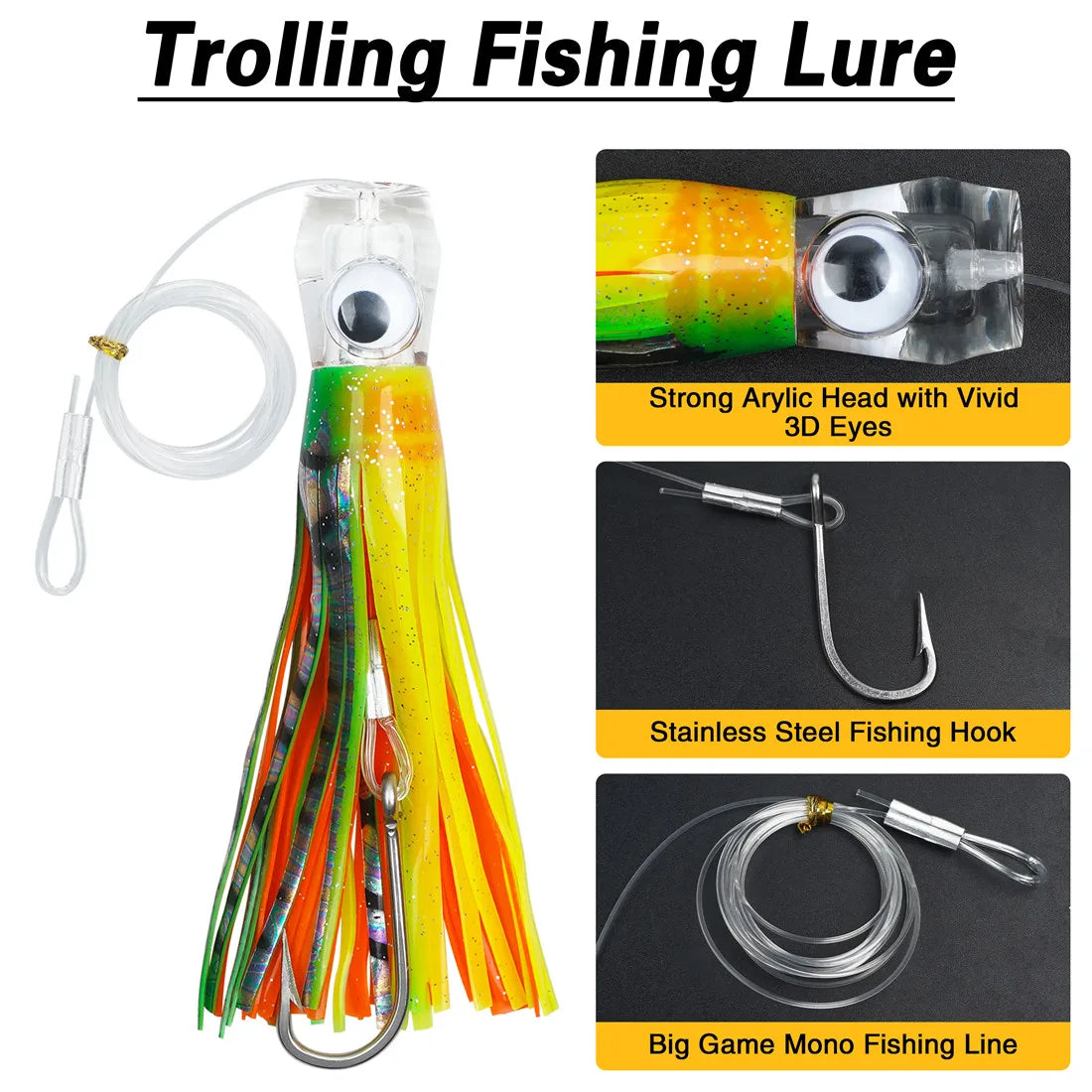 1-Piece Big Game Octopus Skirt Lure | Marlin & Tuna Trolling Skirt | Saltwater Deep Sea Bait