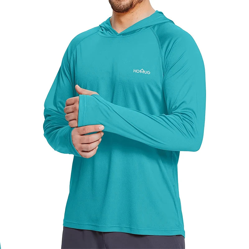 Men’s UPF50+ Fishing Hoodie | Long Sleeve Sun Protection Performance Shirt