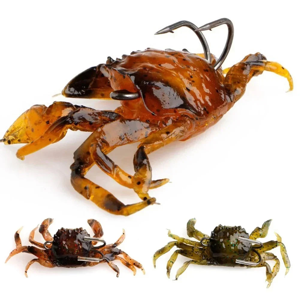 ALASICKA 3D Crab Soft Lure | 8cm / 10cm | Realistic Crab Bait | 5–10pcs Saltwater Soft Plastics