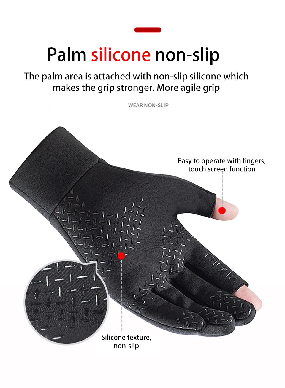 Two-Finger Cut Fishing Gloves | Anti-Slip Outdoor Angling & Cycling Gloves