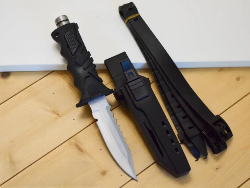 Dive Rescue Knife | Stainless Steel Fixed Blade | Leg Strap Mount