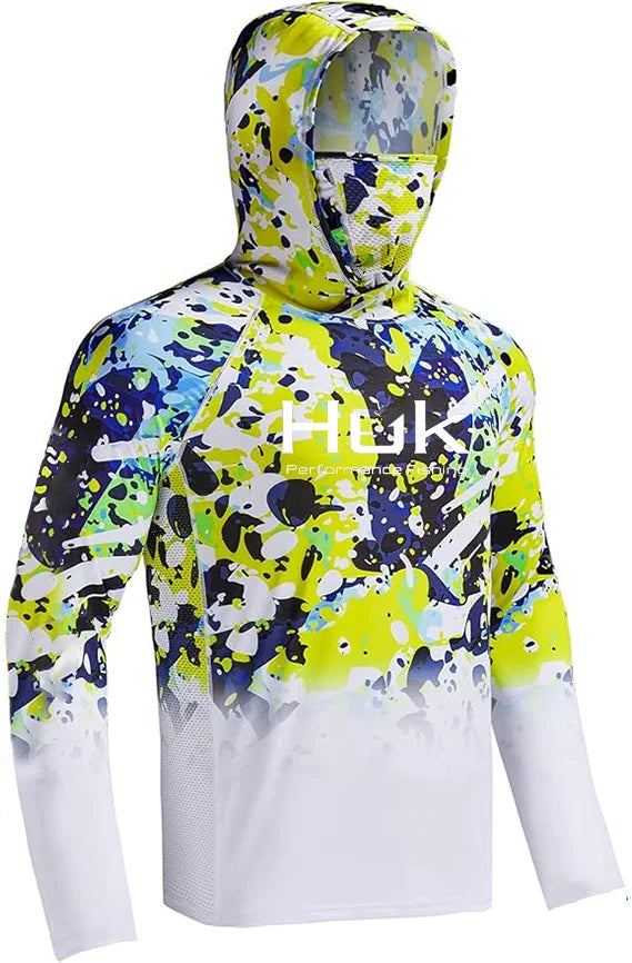 HUK Men’s Long Sleeve Camo Fishing Hoodie – UPF 50+ Sun Protection, Quick-Dry & Breathable