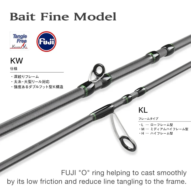 TSURINOYA INTRUDER Packable Fishing Rod | FUJI Components | UL Carbon Spinning & Casting Rod