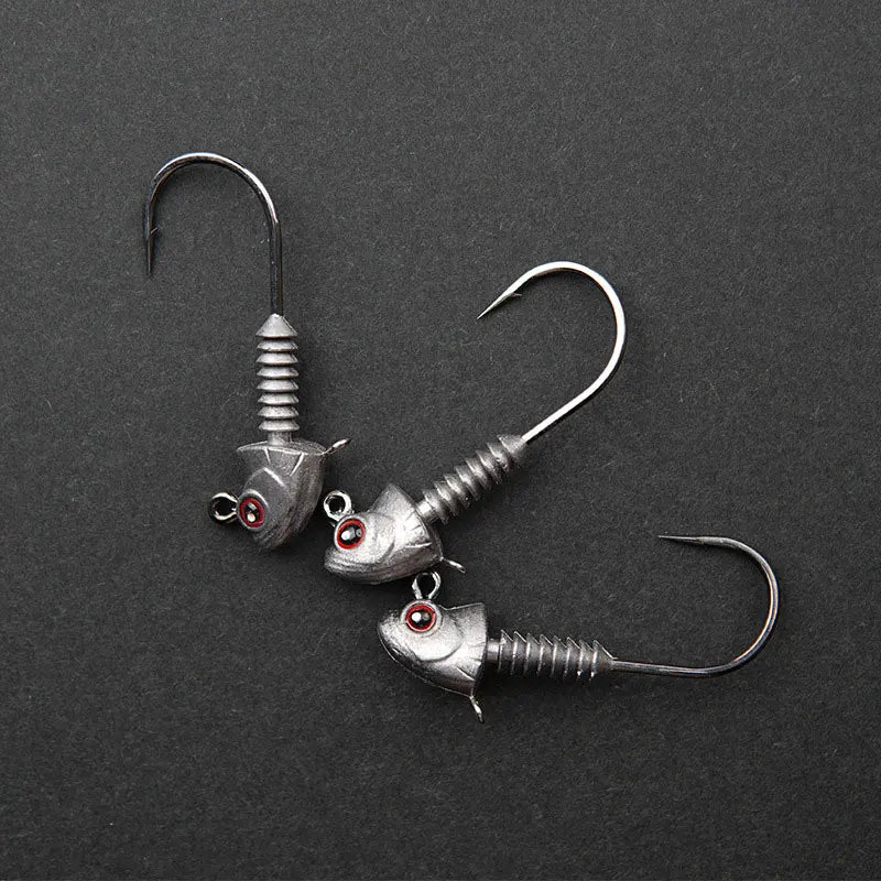 MrLurion Screw Lock Jig Head Set | 5g–14g Weighted Hooks | 15pcs Soft Plastic Jig Heads