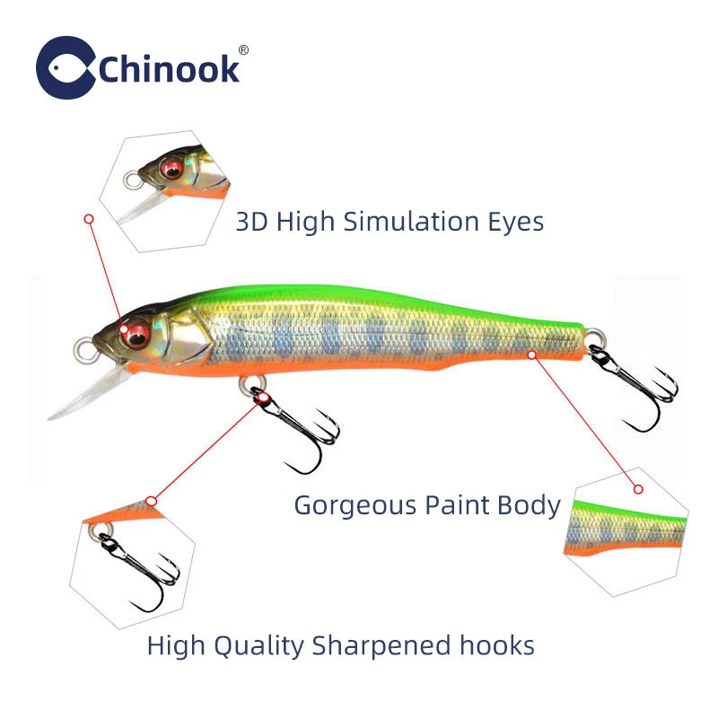 Chinook GH70 Minnow Lure | 70mm 5g Sinking / Suspending Hardbody