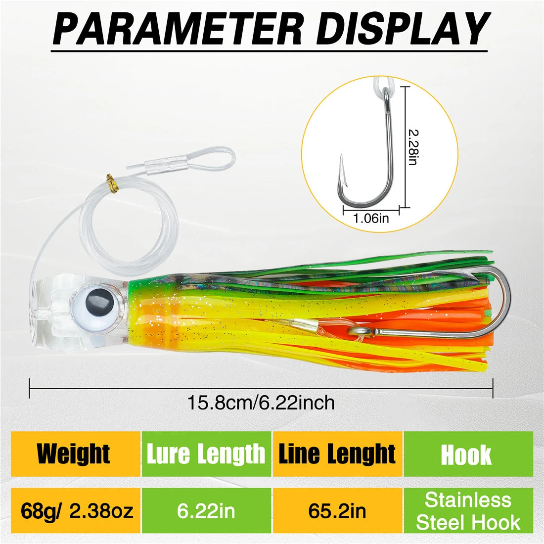 1-Piece Big Game Octopus Skirt Lure | Marlin & Tuna Trolling Skirt | Saltwater Deep Sea Bait