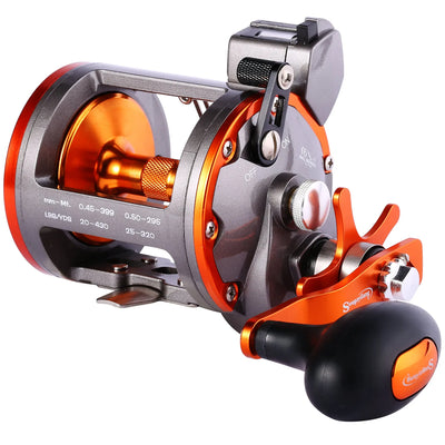 Sougayilang Line Counter Trolling Reel | Level Wind | 4.1:1 Gear Ratio | 6+1BB | 30KG Max Drag