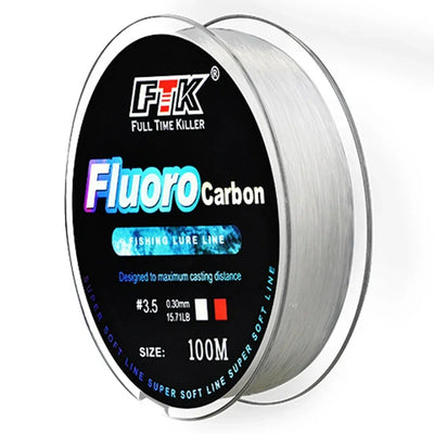 ZTTO Fluorocarbon Sinking Leader Line – 100 m Invisible Tough Leader (High Strength & Abrasion Resistant)