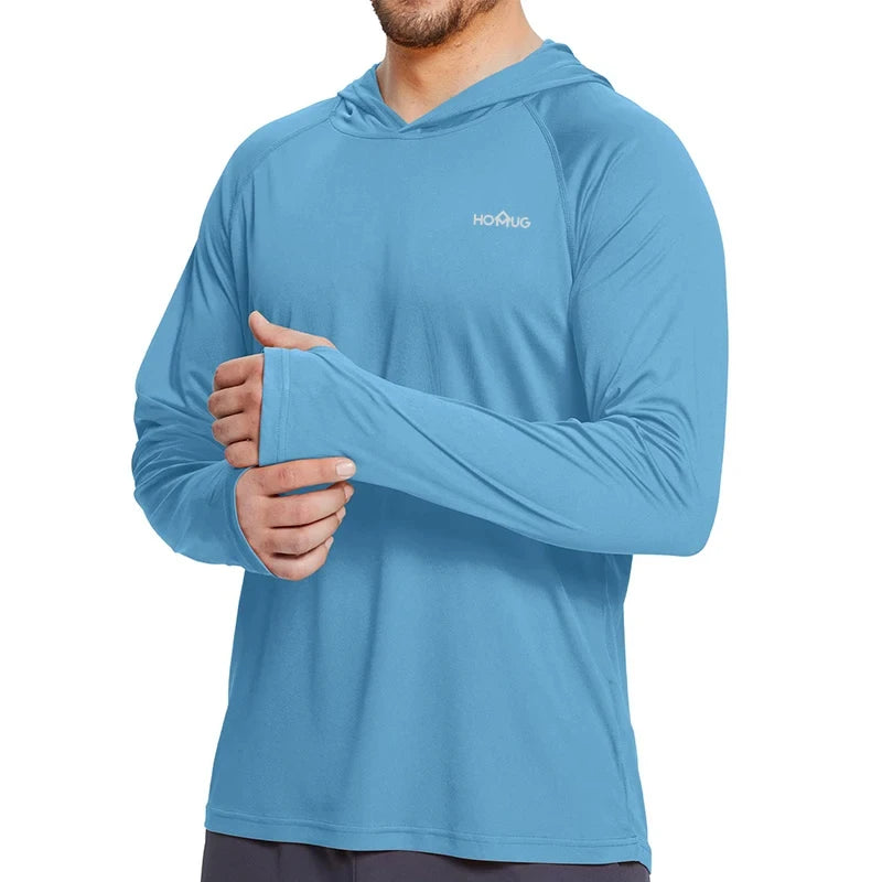 Men’s UPF50+ Fishing Hoodie | Long Sleeve Sun Protection Performance Shirt