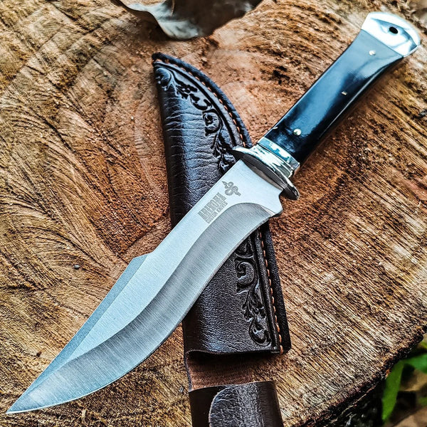 Fixed Blade Outdoor Knife | 3Cr Steel | Wooden Handle | 22cm Overall Length