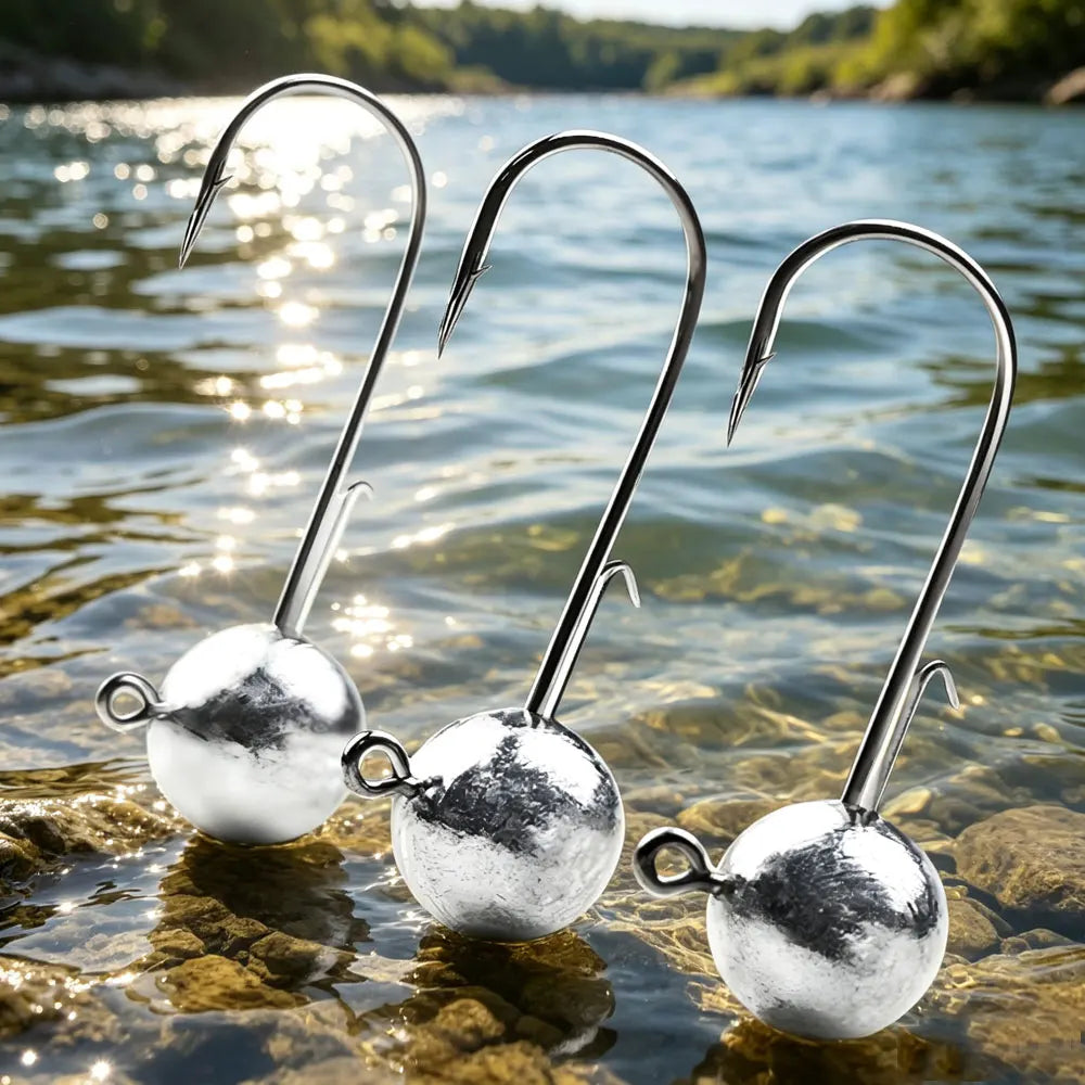 30-Piece Jig Head Hook Set | 1–20g Assorted Weights | Soft Plastic Fishing Hooks