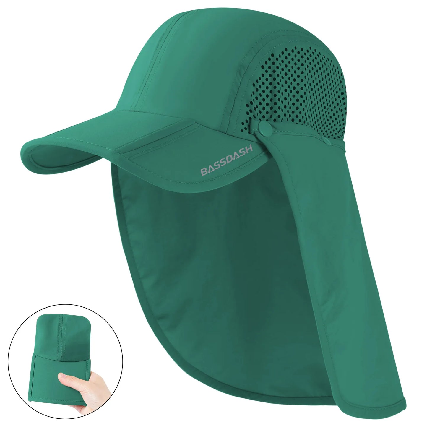 UPF 50+ Foldable Fishing Cap with Removable Neck Flap