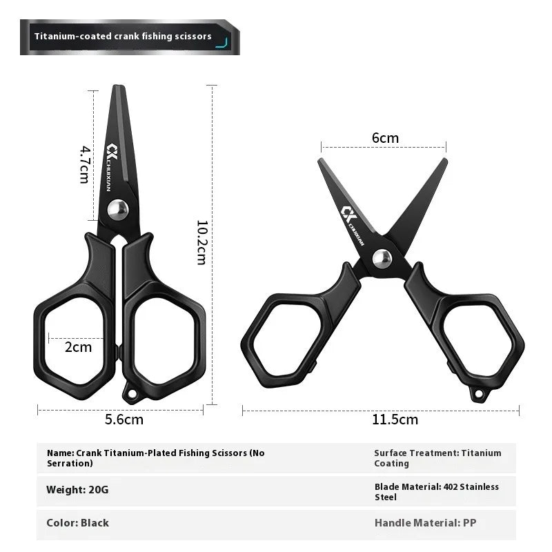 Titanium-Coated Fishing Scissors | Stainless Steel Braid & Line Cutter | Portable Fishing Tool
