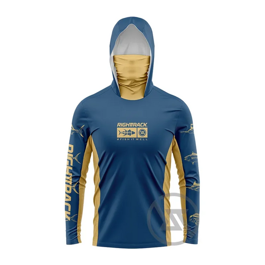 Fishing Hoodie with Built-In Mask – UPF 50+ Sun Protection, Quick-Dry & Breathable Fabric