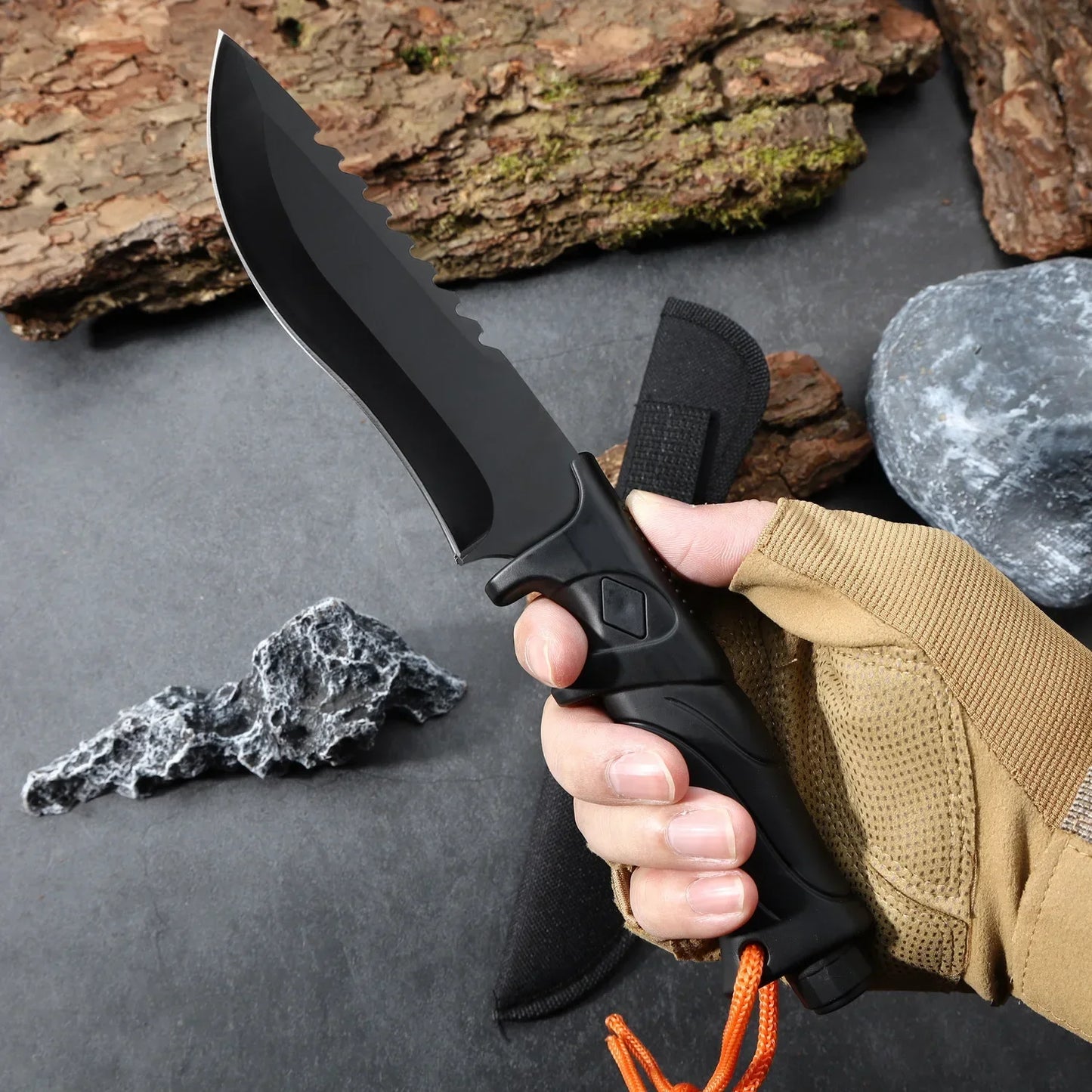 Fixed Blade Knife | 3Cr13 Stainless Steel | ABS Handle | Includes Nylon Sheath