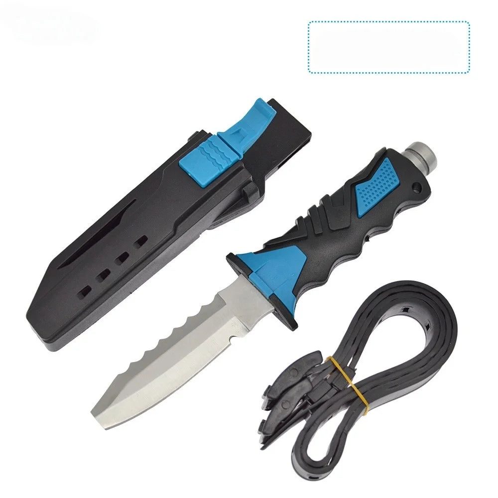 Dive Rescue Knife | Stainless Steel Fixed Blade | Leg Strap Mount