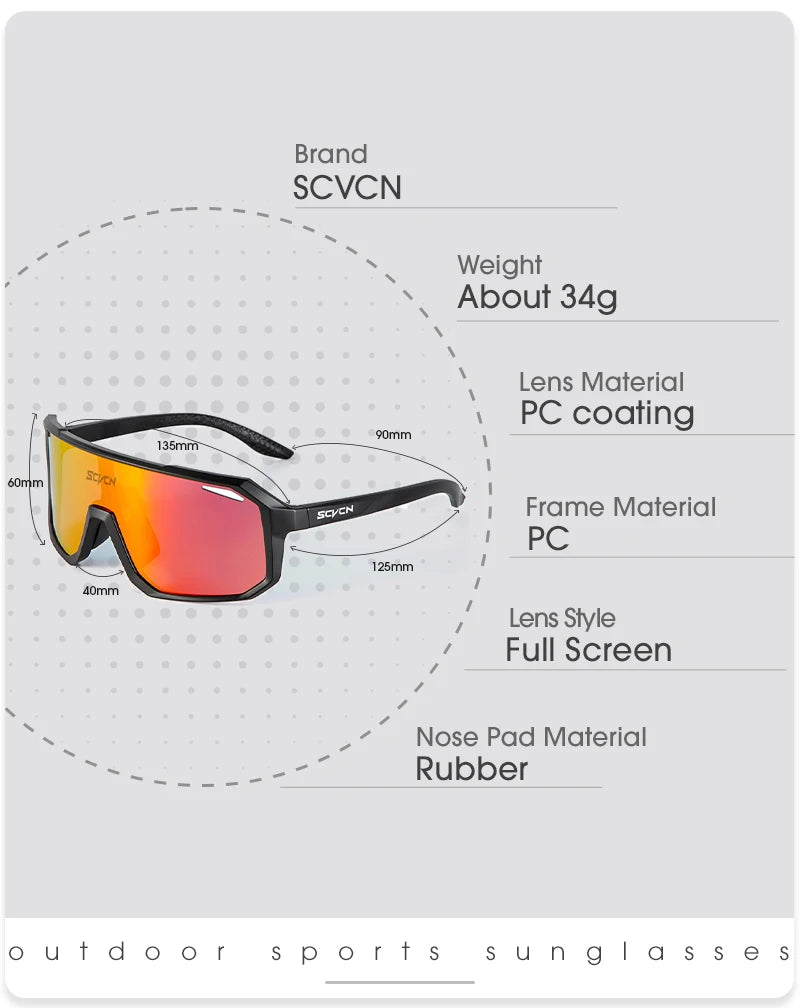 SCVCN Polarized Fishing & Cycling Sunglasses | UV400 Outdoor Sports Eyewear