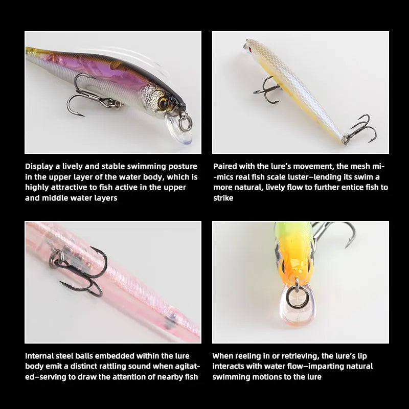 Magic Works 80mm Suspending Minnow Lure | 5.1g Jerkbait Hardbody