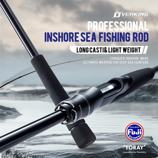 CYLIUS Overking Longcast Inshore Rod | 40T Carbon | Ultralight | Fuji Guides | 2-Piece Saltwater Spinning Rod