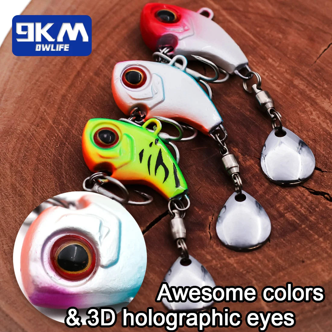 9KM DWLIFE Tail Spinner VIB Lure | 9g–16g Sinking Blade Bait | Long Casting Vibration Lure
