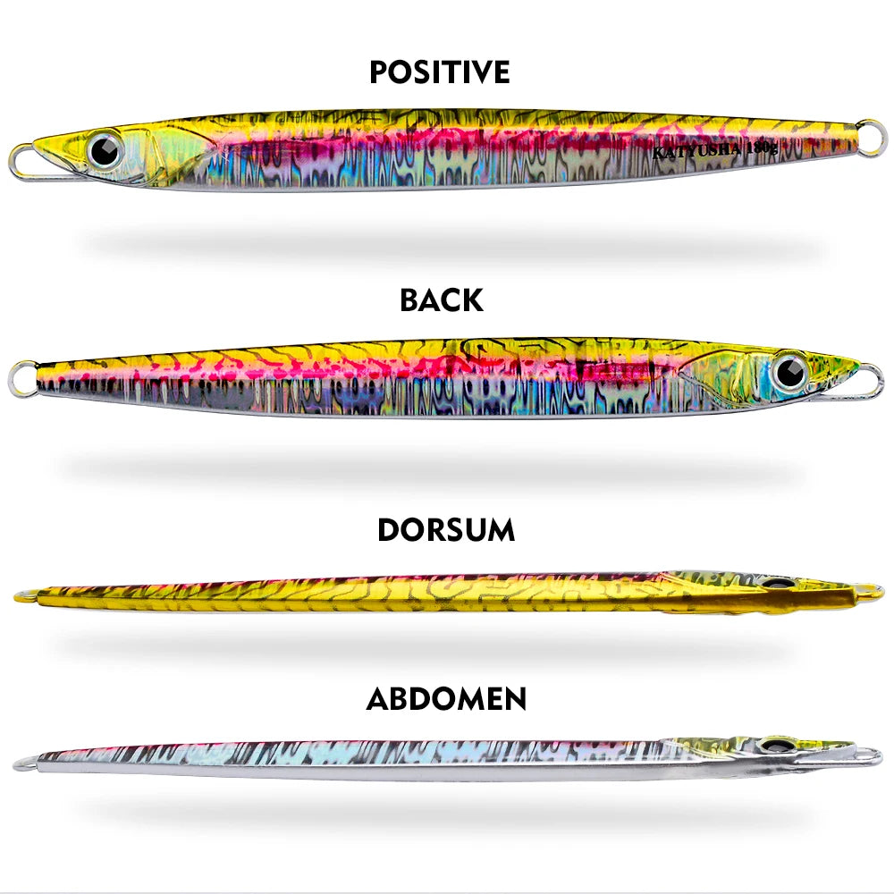 PROBEROS Slim Jig Set – 5 pcs Metal Jigs (60–180 g, Fast-Sinking Speed Design, No Hooks)