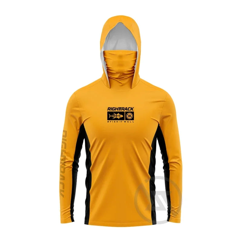 Fishing Hoodie with Built-In Mask – UPF 50+ Sun Protection, Quick-Dry & Breathable Fabric