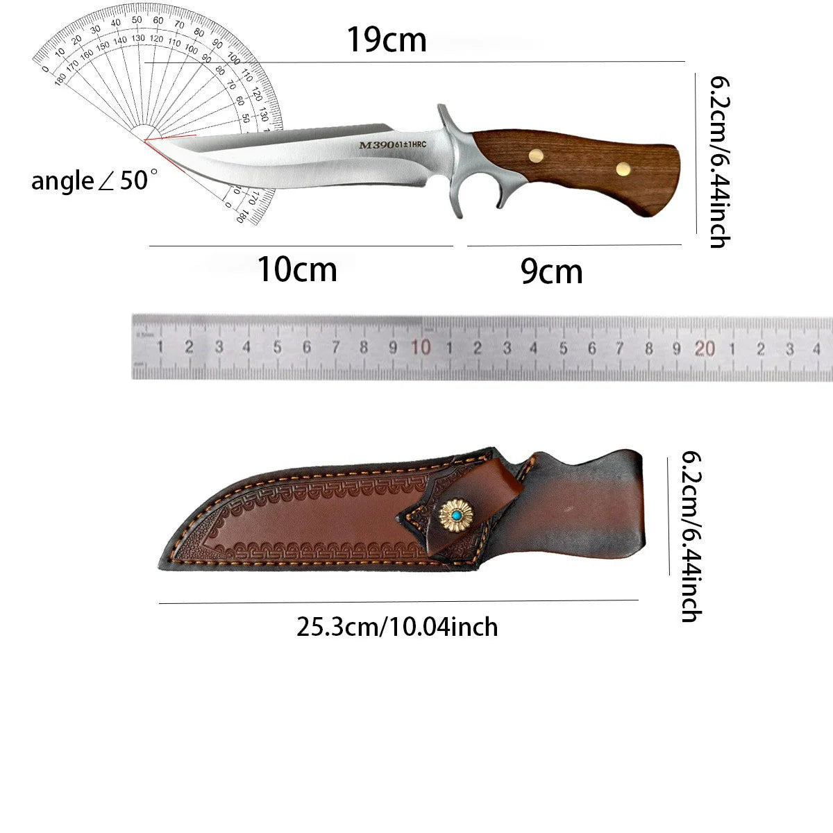 M390 Stainless Steel Kitchen Knife | 62HRC | Cleaver / Boning Knife