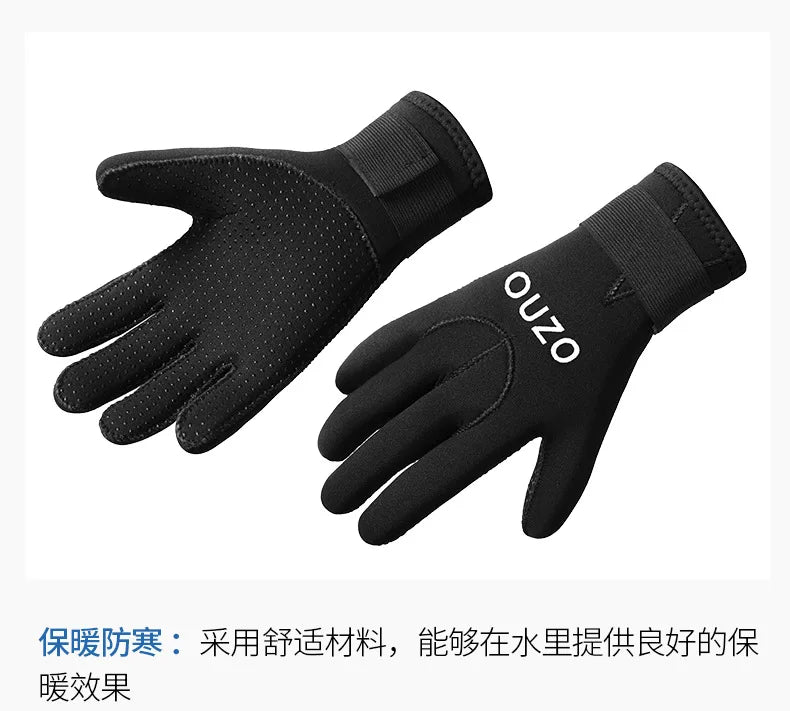 3mm Neoprene Diving Gloves – Warm, Anti-Slip & Waterproof for Fishing, Diving & Water Sports