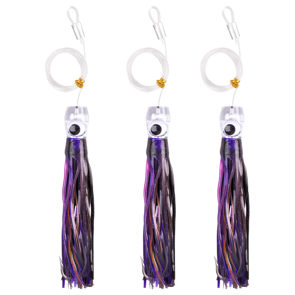 Trolling Skirt Tuna Lures (3-Pack) | 68g / 108g | Rigged Big Game Lures