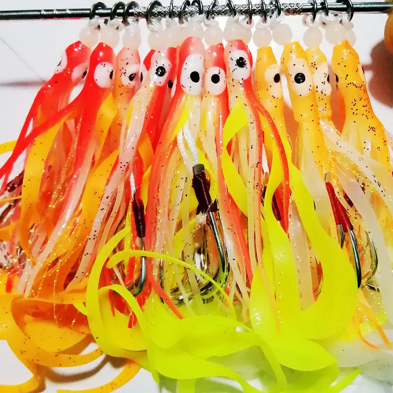10 Pairs Double Barbed Assist Hooks – High Carbon Steel Glow Hooks for Jigging (Slow & Fast)
