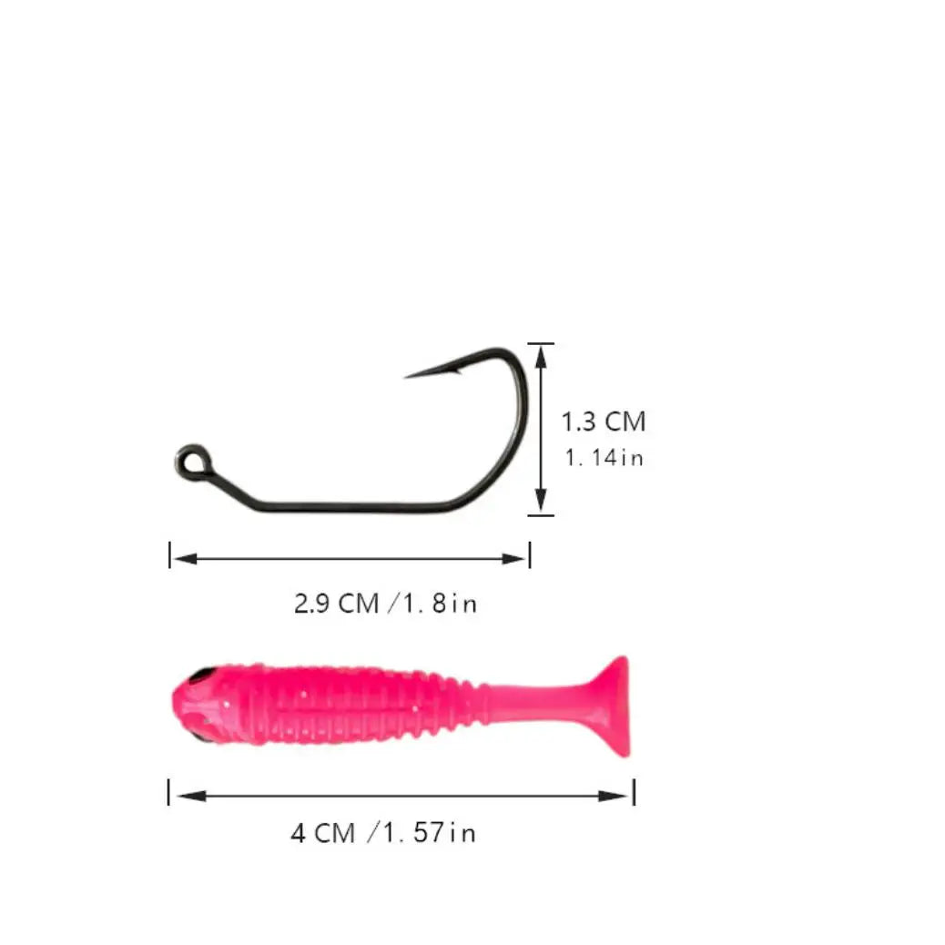 20pcs Soft Plastic Lure Set | 4cm 1g Paddle Tail Baits | Luminous Fishing Lures