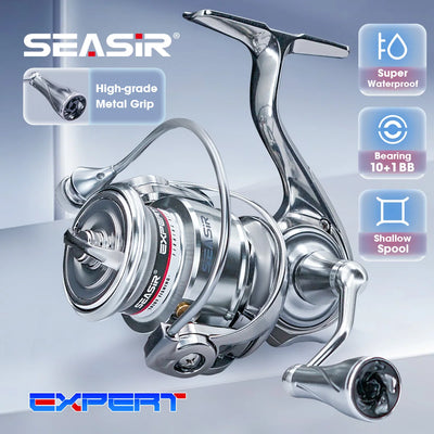 Seasir Expert Spinning Reel | Ultra-Long Casting | 1500S–4000S | 10+1 Bearings | 5.2:1 | Metal Power Handle